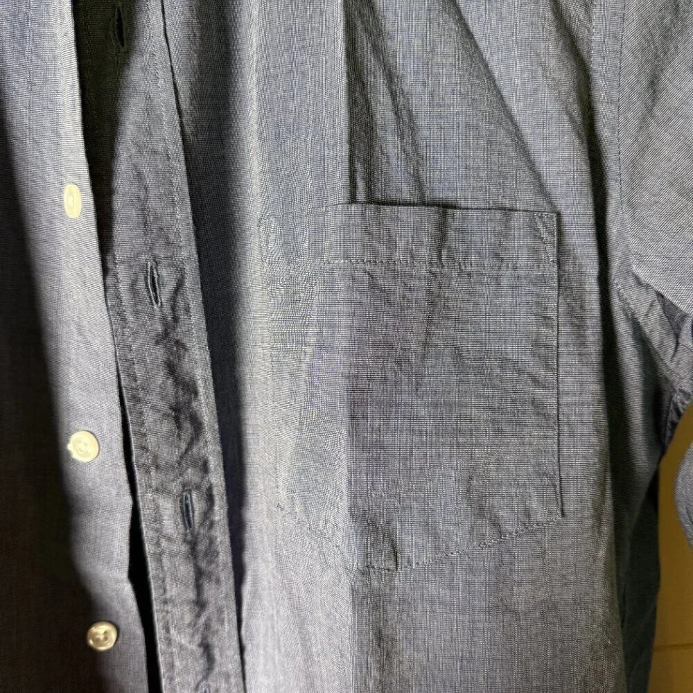 J Crew Slim Untucked Long Sleeve Button Down Denim Blue Size Medium